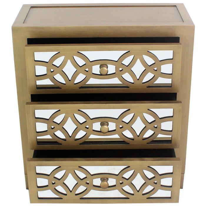 Warleigh Tall 3 - Drawer Mirrored Accent Chest
