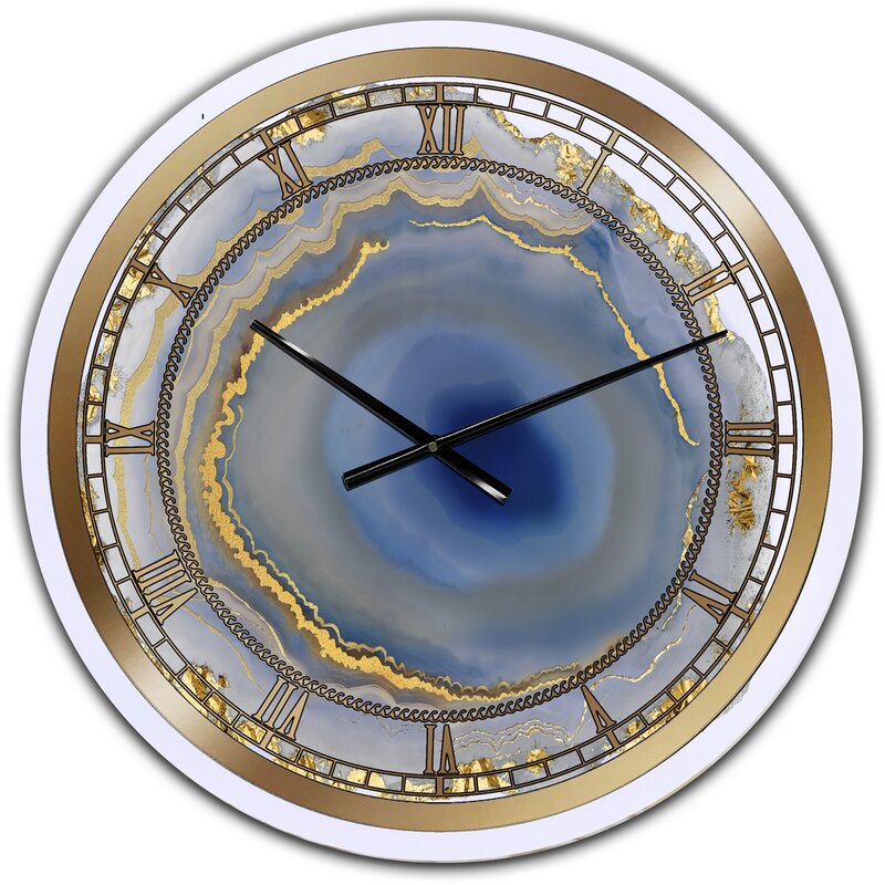 36" H x 36" W x 1" D Water Agate Fashion Wall Clock HB334