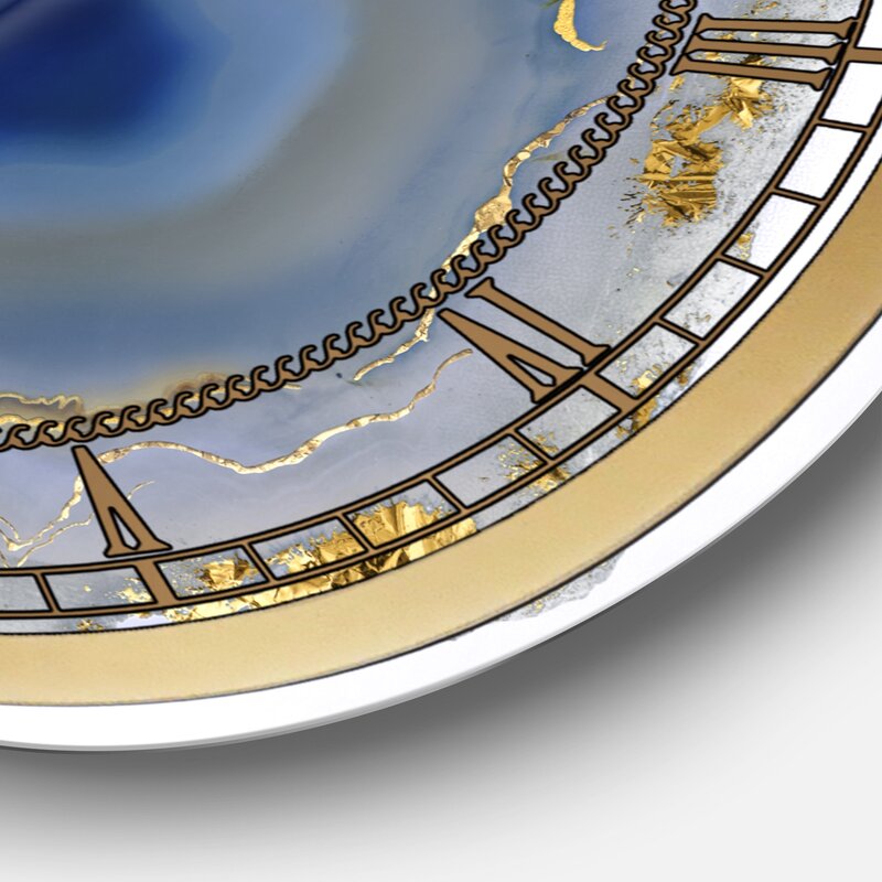 36" H x 36" W x 1" D Water Agate Fashion Wall Clock HB334