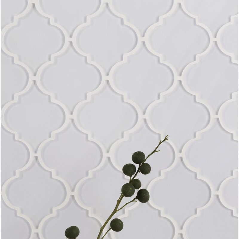 White Water Jet Series 3" x 4" Glass Arabesque Mosaic Tile (15 sq. ft.) HAB328 (4 boxes)