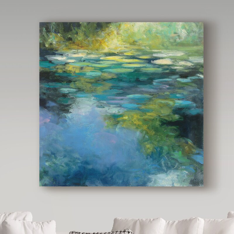 35" H x 35" W x 2" D Water Lilies III by Julia Purinton - Print on Canvas KB2535-A4-B4-P2