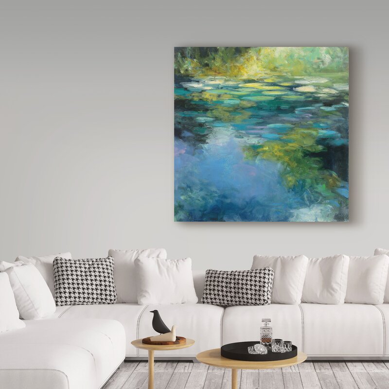 35" H x 35" W x 2" D Water Lilies III by Julia Purinton - Print on Canvas KB2535-A4-B4-P2