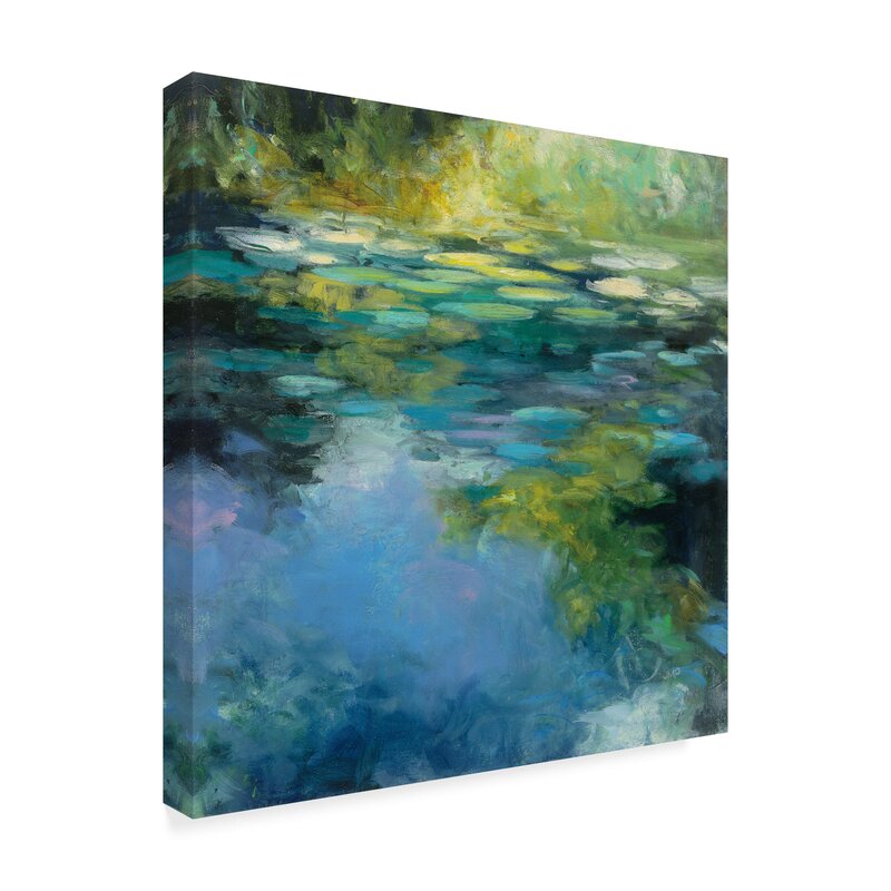 35" H x 35" W x 2" D Water Lilies III by Julia Purinton - Print on Canvas KB2535-A4-B4-P2