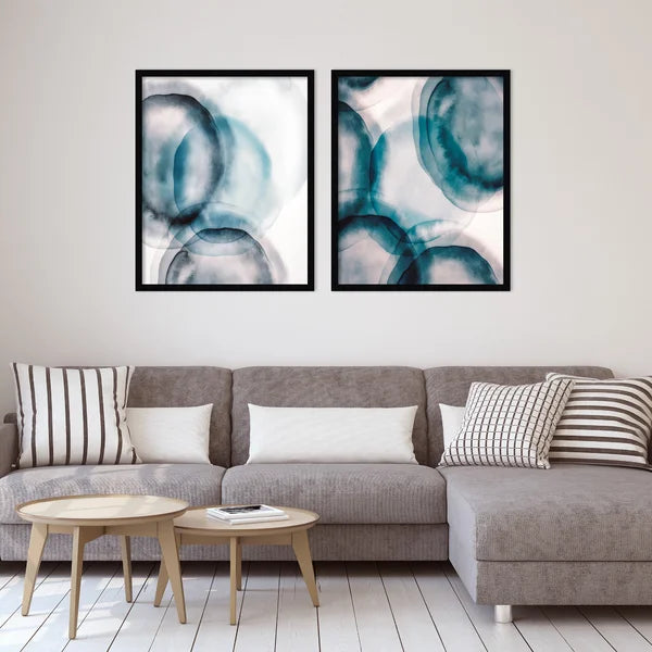 26.25" H x 44.5" W x 0.88" D Watercolor Dots Duo by Amy Lighthall - 2 Piece Picture Frame Painting Set