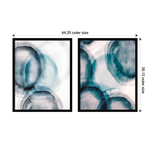 26.25" H x 44.5" W x 0.88" D Watercolor Dots Duo by Amy Lighthall - 2 Piece Picture Frame Painting Set
