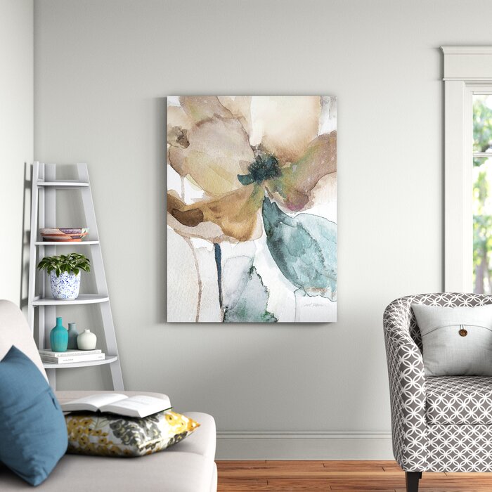 36" H x 48" W x 1.5" D Watercolor Poppy I by Carol Robinson - Painting on Canvas