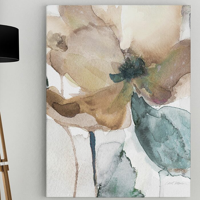 36" H x 48" W x 1.5" D Watercolor Poppy I by Carol Robinson - Painting on Canvas