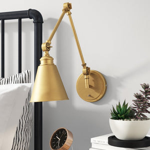 Waucoba 1-Light Swing Arm Lamp, Warm Brass (#68)