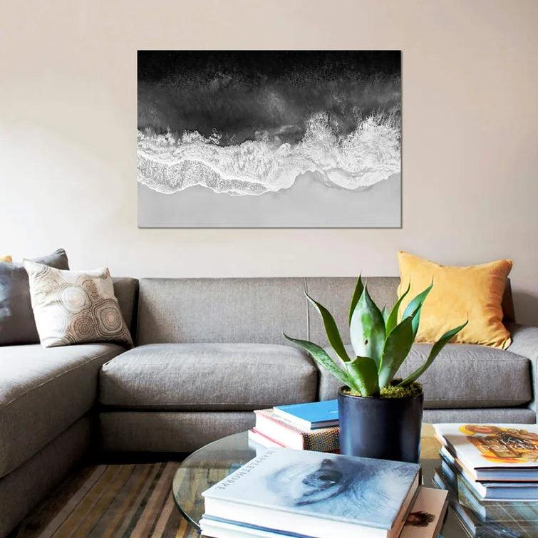 40" H x 60" W x 1.5" D Waves In Black And White by Maggie Olsen - Gallery-Wrapped Canvas Giclée on Canvas