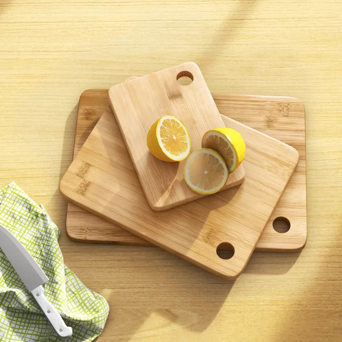 3 Piece Bamboo Cutting Board Set