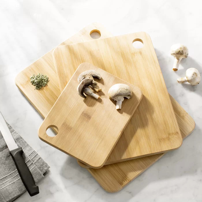 3 Piece Bamboo Cutting Board Set