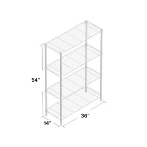 Black Wayfair Basics 54"H x 36"W 4 Shelf Shelving Unit (#HA552)