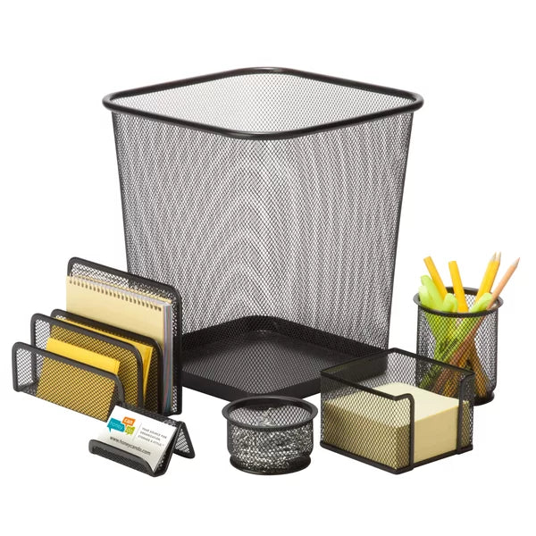 Black Wayfair Basics® 6 Piece Desk Organizer Set