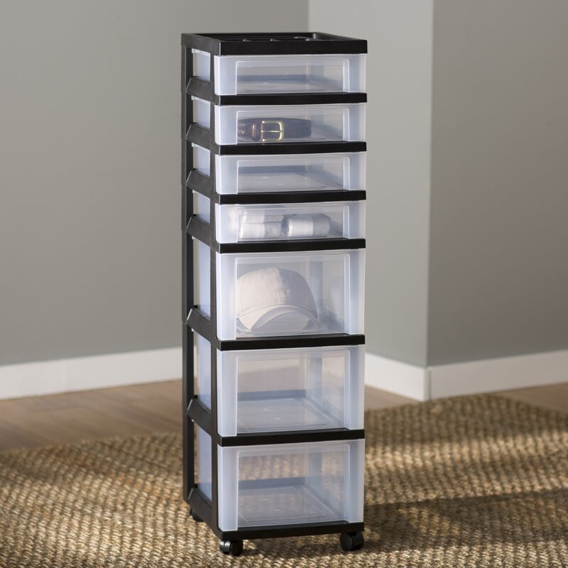 Wayfair Basics 7 Drawer Storage Chest, Black (#K1169)