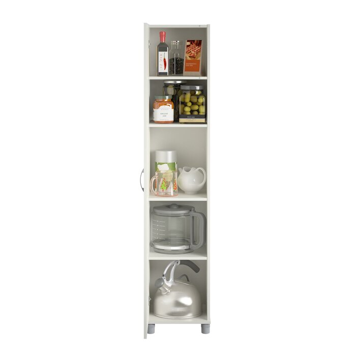 White Wayfair Basics 74" H x 16" W x 15" D Storage Cabinet K7476