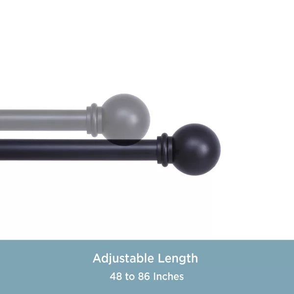 Wayfair Basics® Adjustable 0.63" Single Curtain Rod 48"-86"