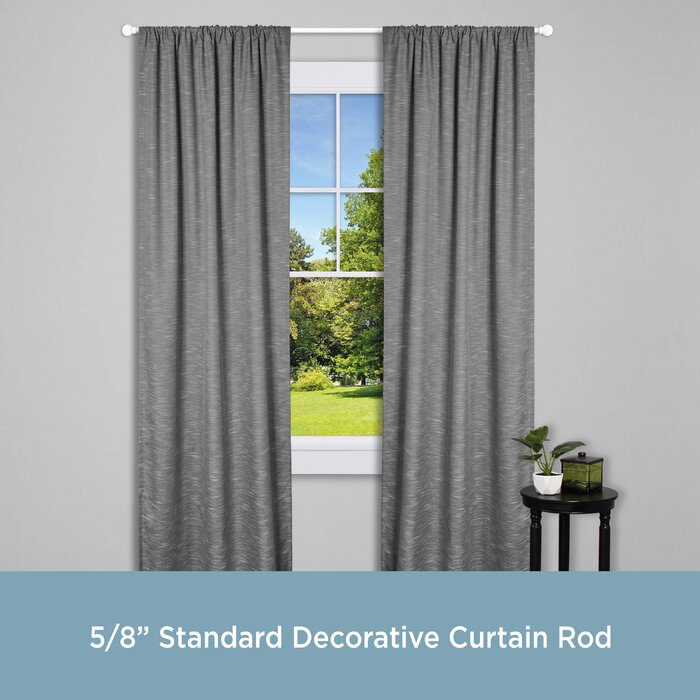 28" - 48" White Adjustable 0.63" Single Curtain Rod