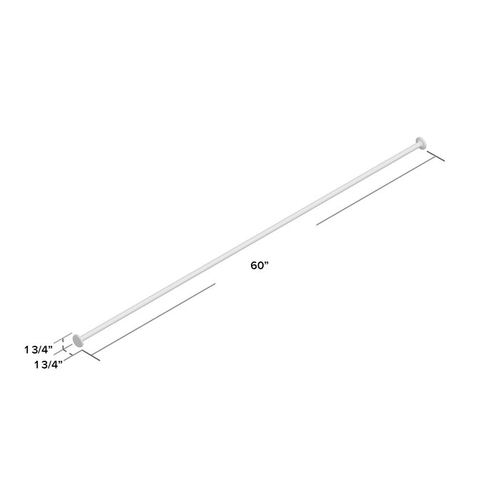 Black Adjustable 28" to 60" 0.625" Single Curtain Rod