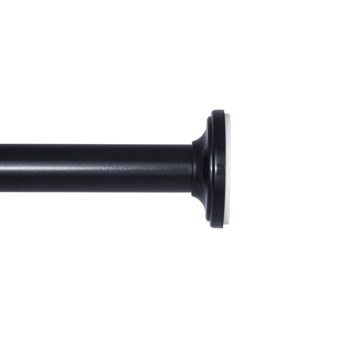 Black Adjustable 28" to 60" 0.625" Single Curtain Rod