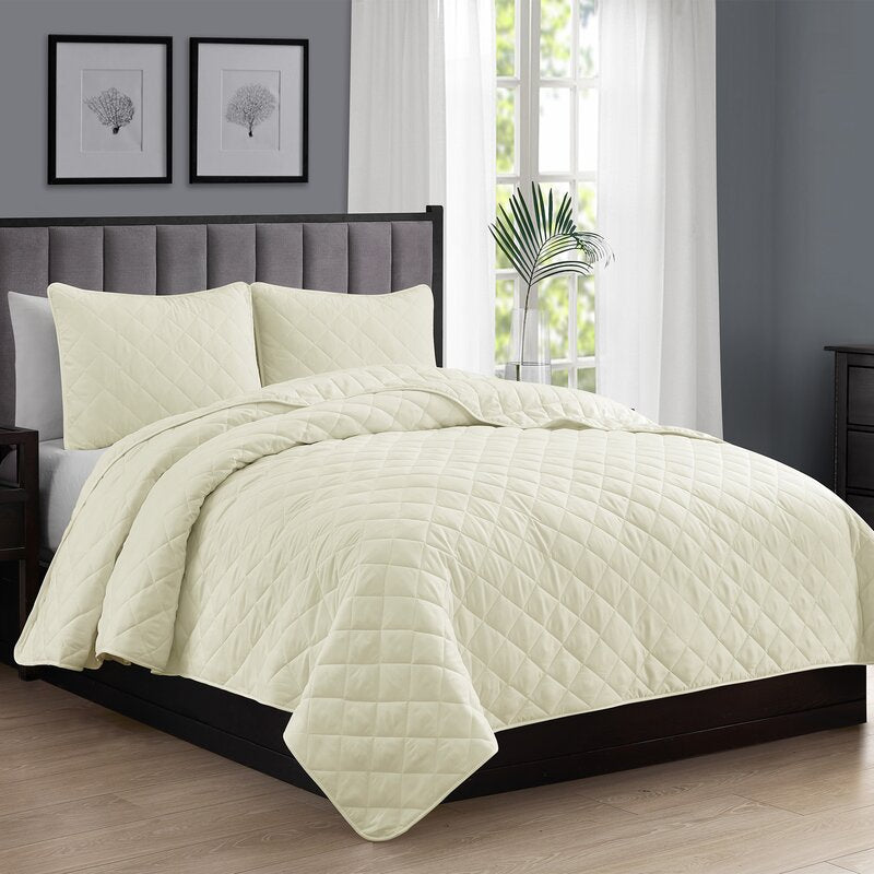 Wayfair Basics® Reversible Quilt Set, Twin/Twin XL Quilt + 1 Twin Sham