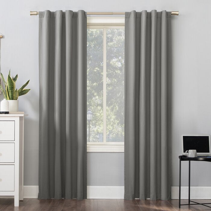 40" W x 96" L Solid Blackout Thermal Backstab Curtain Panel, (Set of 3)