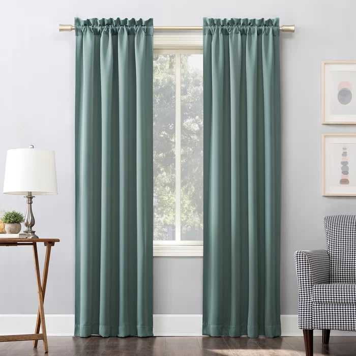 40" W x 95" L Solid Blackout Thermal Rod Pocket Curtain Panel, (Set of 2)