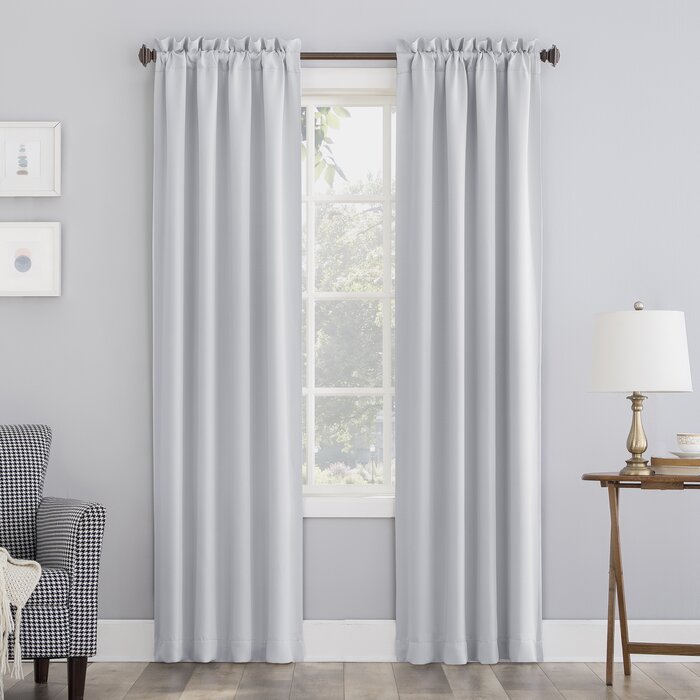 40" W x 84" L Solid Blackout Thermal Rod Pocket Curtain Panel, Set of 2