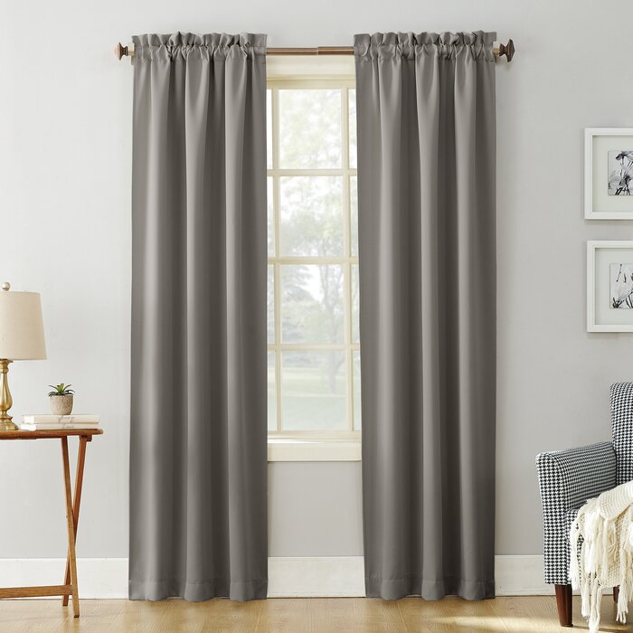 40"W x 84"L Solid Blackout Thermal Rod Pocket Curtain Panel, Set of 2