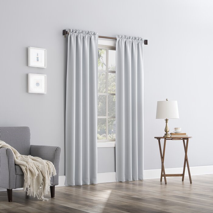 40" W x 84" L Solid Blackout Thermal Rod Pocket Curtain Panel, Set of 2