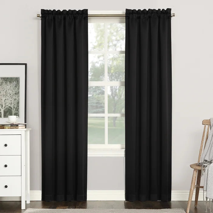 Solid Blackout Thermal Rod Pocket Single Curtain Panel, 40" W x 63" L, (Set of 2)