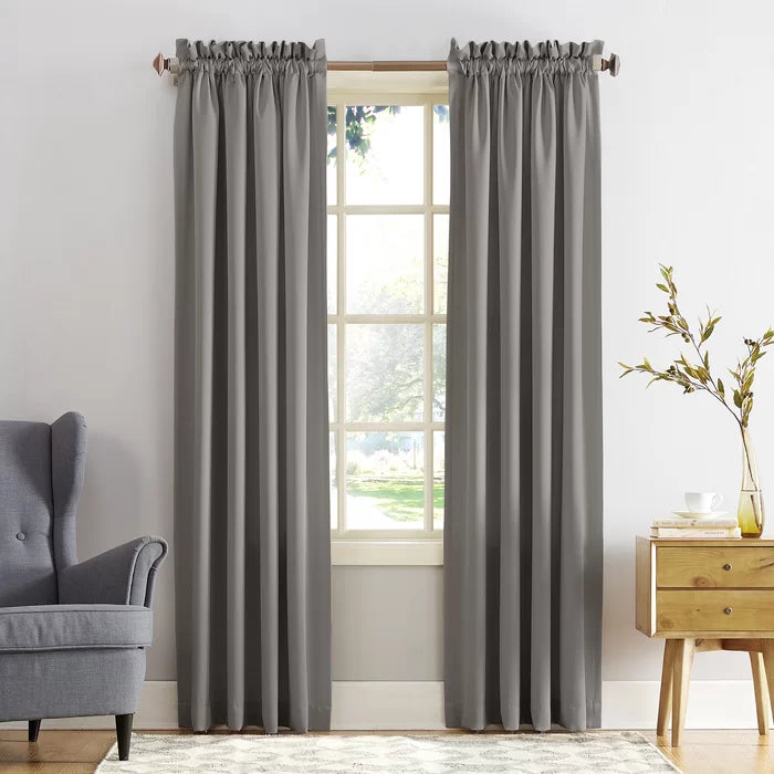 Solid Room Darkening Thermal Rod Pocket Single Curtain Panel, 54" W x 84" L