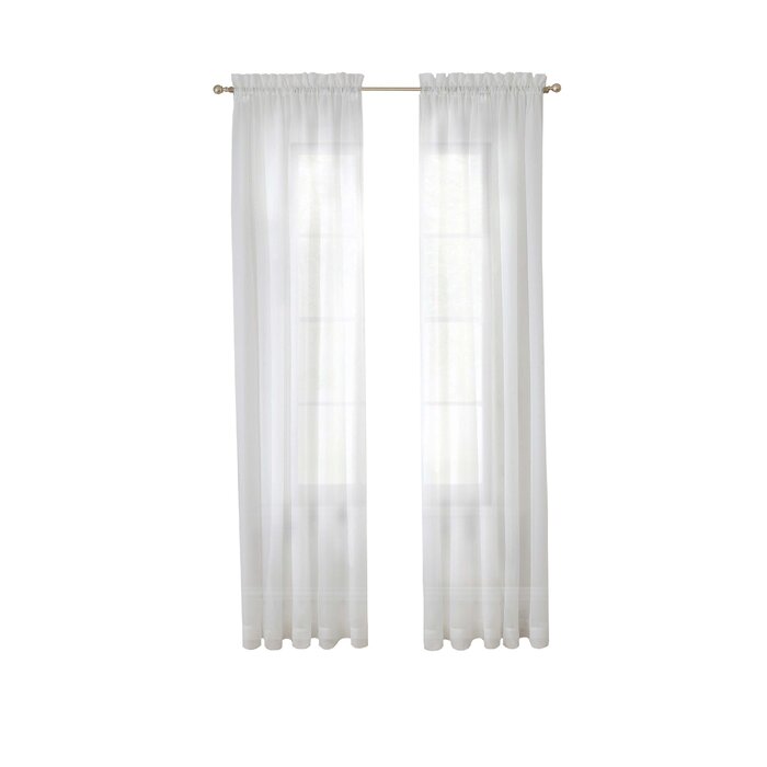 59"W x 63"L Solid Sheer Rod Pocket Curtain Panels (Set of 6)