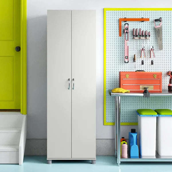 White Wayfair Basics® Springboro 74" H x 24" W x 15" D Storage Cabinet