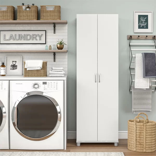 White Wayfair Basics® Springboro 74" H x 24" W x 15" D Storage Cabinet