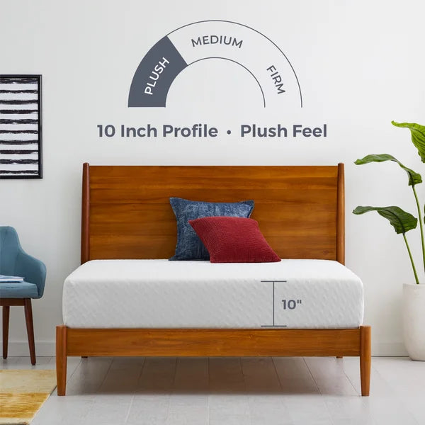 Wayfair Sleep™ 10" Plush Gel Memory Foam Mattress twin