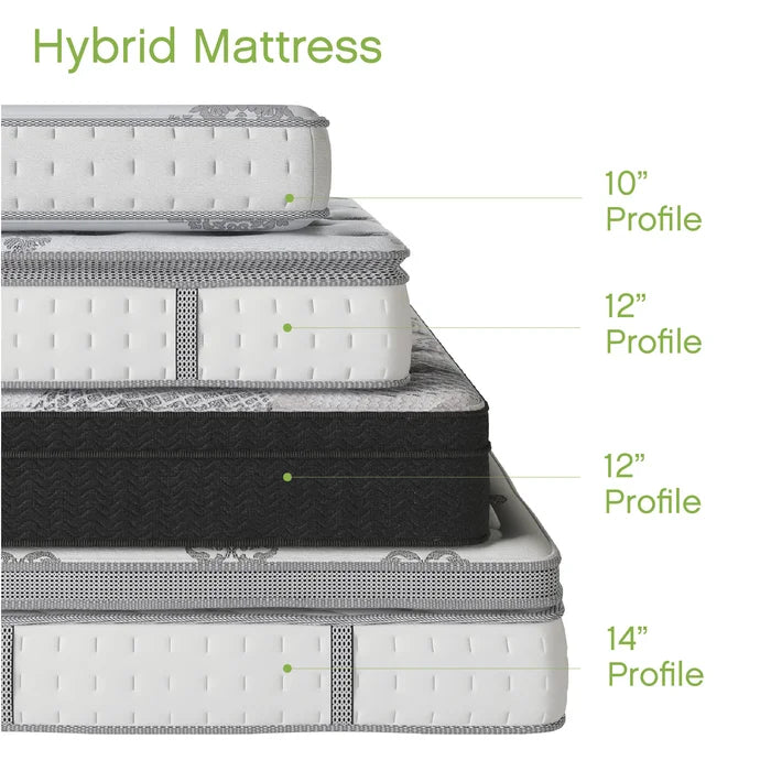 12" Queen Medium Pillow Top Hybrid Mattress