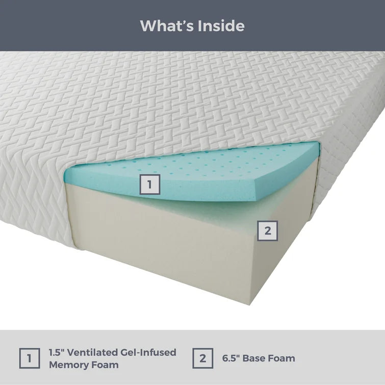 8" Twin Firm Gel Memory Foam Mattress