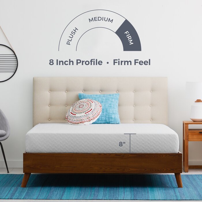 8" Firm Gel Memory Foam Mattress, Queen