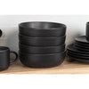 Black Wazee Matte Stoneware Dinnerware - Set of 16