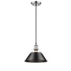 Weatherford 1 - Light Single Cone Pendant, Pewter with Black Shade (#8)