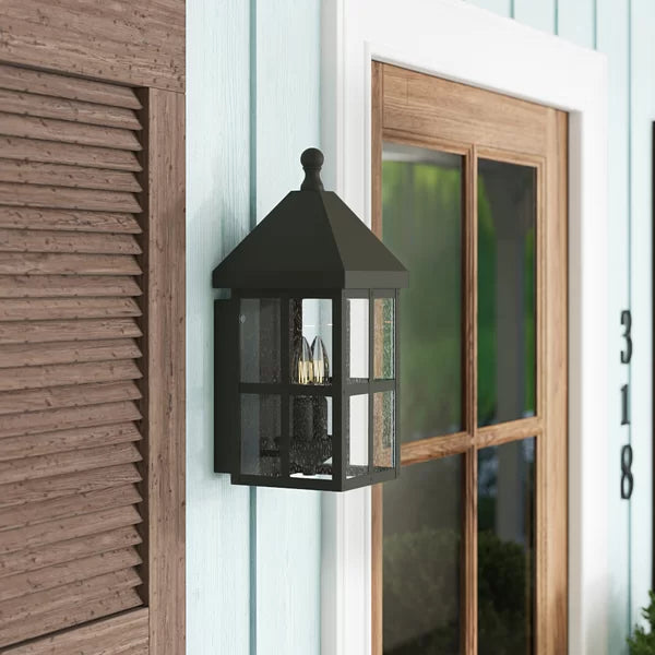 14 Inches Weathersby Seeded Glass Outdoor Wall Lantern
