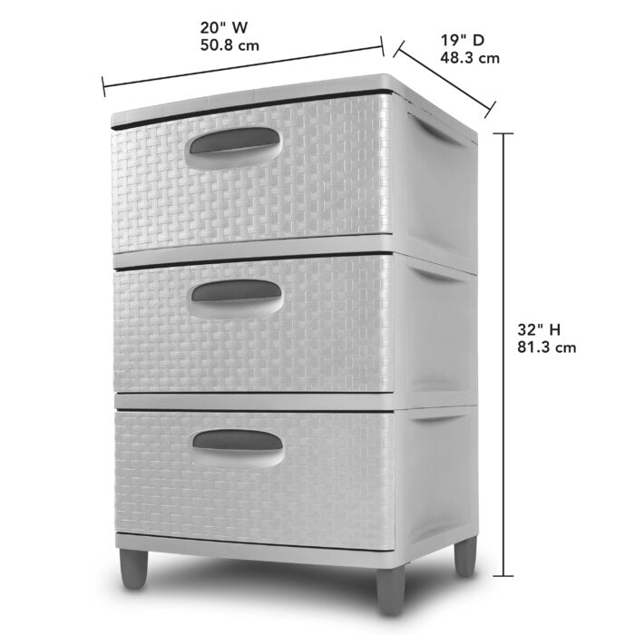 Weave 3 Drawer Storage Chest (#K4023)