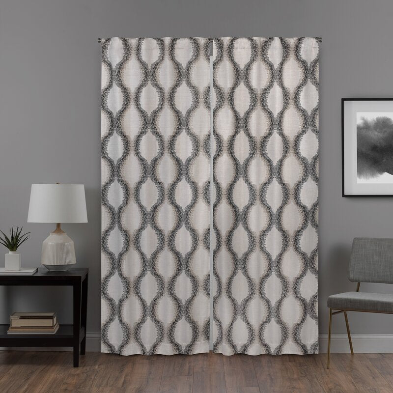 40" x 108" Weekley  Geometric Room Darkening Thermal Single Curtain Panel Set of 2- SC124