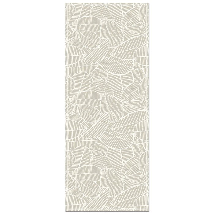 Beige Wein Tropical Leaf Decorative Kitchen Mat 2' x 5' LX4921