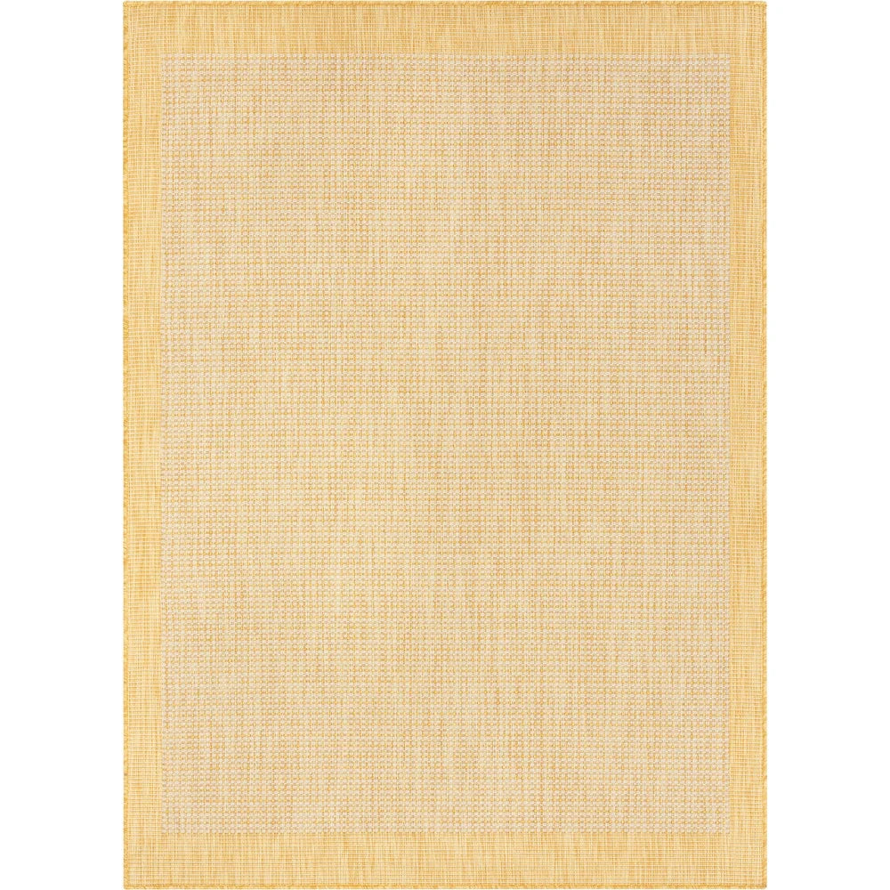 Well Woven Medusa Odin Solid & Striped Indoor Outdoor Area Rug - Yellow/Gold - 7'10" x 9'10"