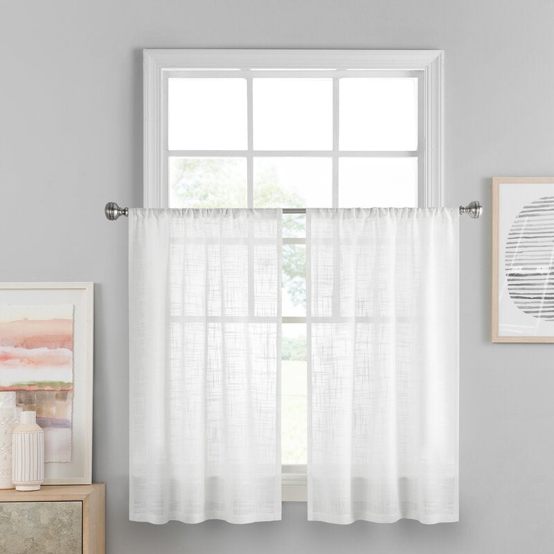 White Wemoorland Window Cafe Curtain (Set of 4)