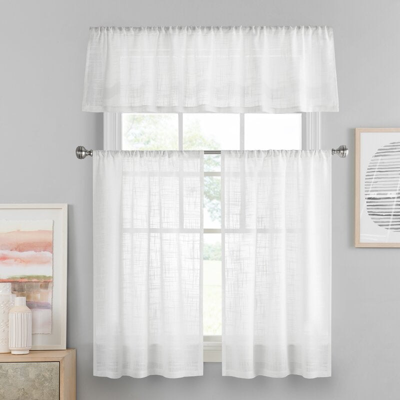 White Wemoorland Window Cafe Curtain (Set of 4)