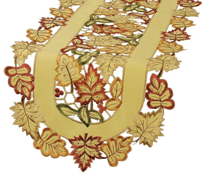 70" L x 15" W Wendling Embroidered Cutwork Table Runner