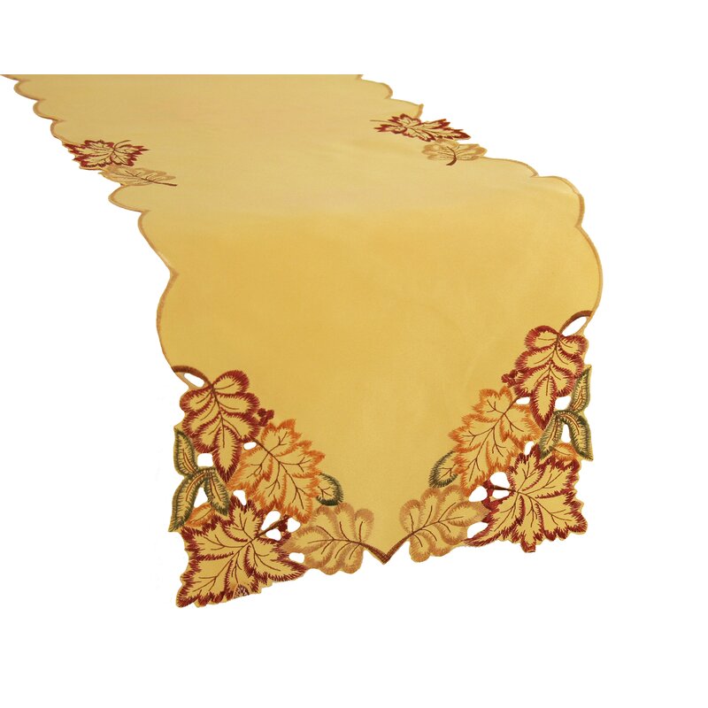 70" L x 15" W Wendling Embroidered Cutwork Table Runner
