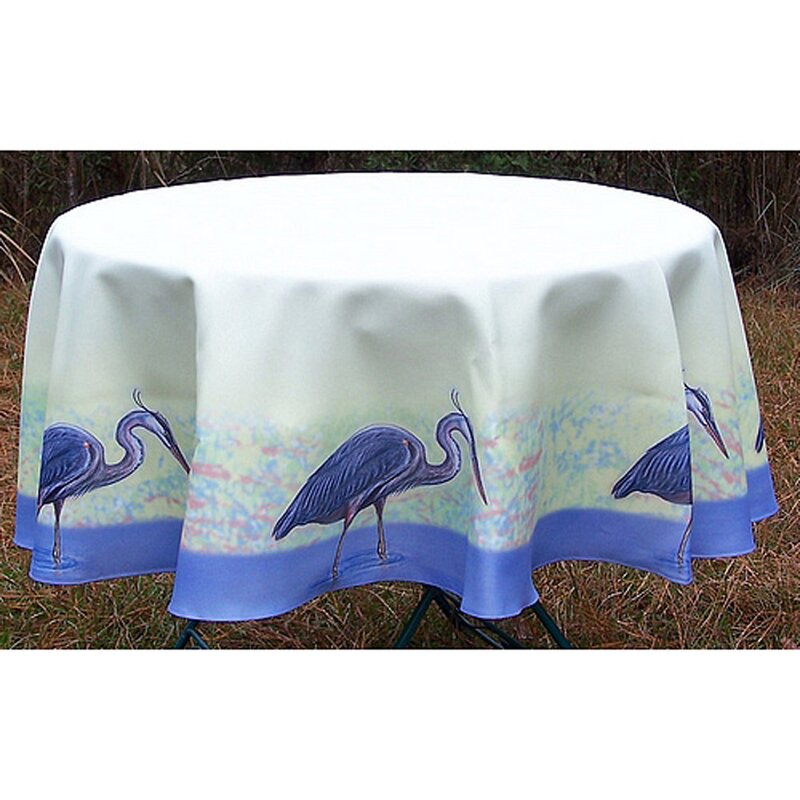 58" W Round Wendt Heron Tablecloth